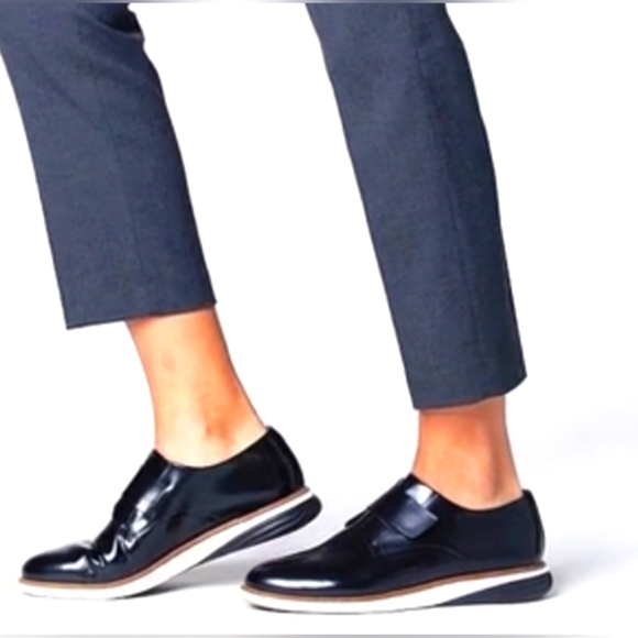 Cole Haan Shoes - Cole Haan Grand Evolution Modern Monk Strap Shoe Women's Shiny Black leather